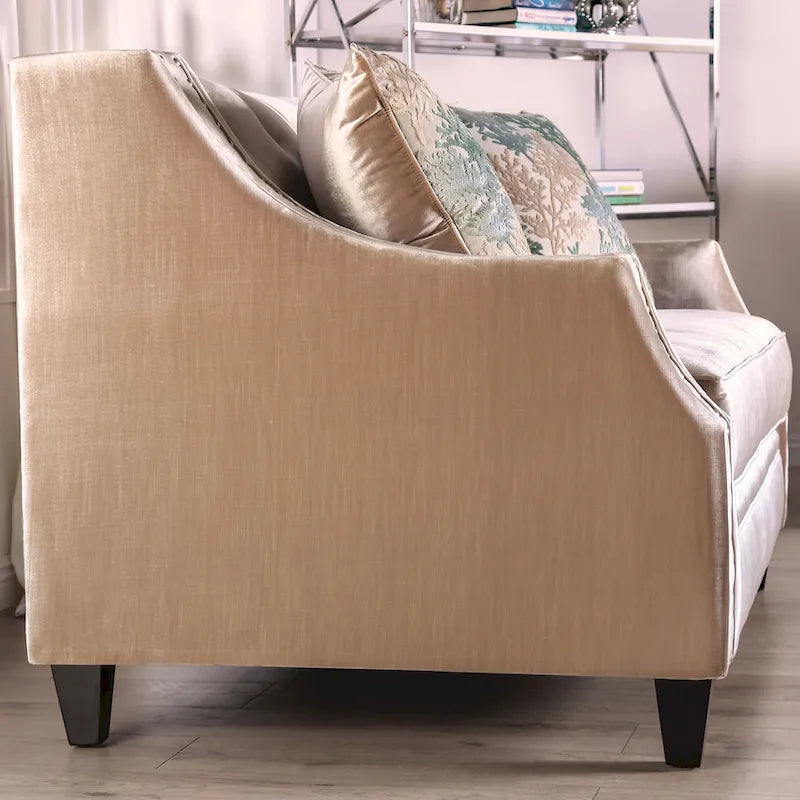 Vynn 2-teiliges Wohnzimmer-Set aus Chenille mit abfallenden Armlehnen im Übergangsstil von Furniture of America