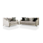 Vynn 2-teiliges Wohnzimmer-Set aus Chenille mit abfallenden Armlehnen im Übergangsstil von Furniture of America