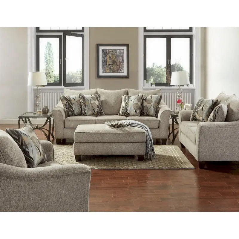 Canapé deux places Camero de Roundhill Furniture en tissu, avec dossier à coussins
