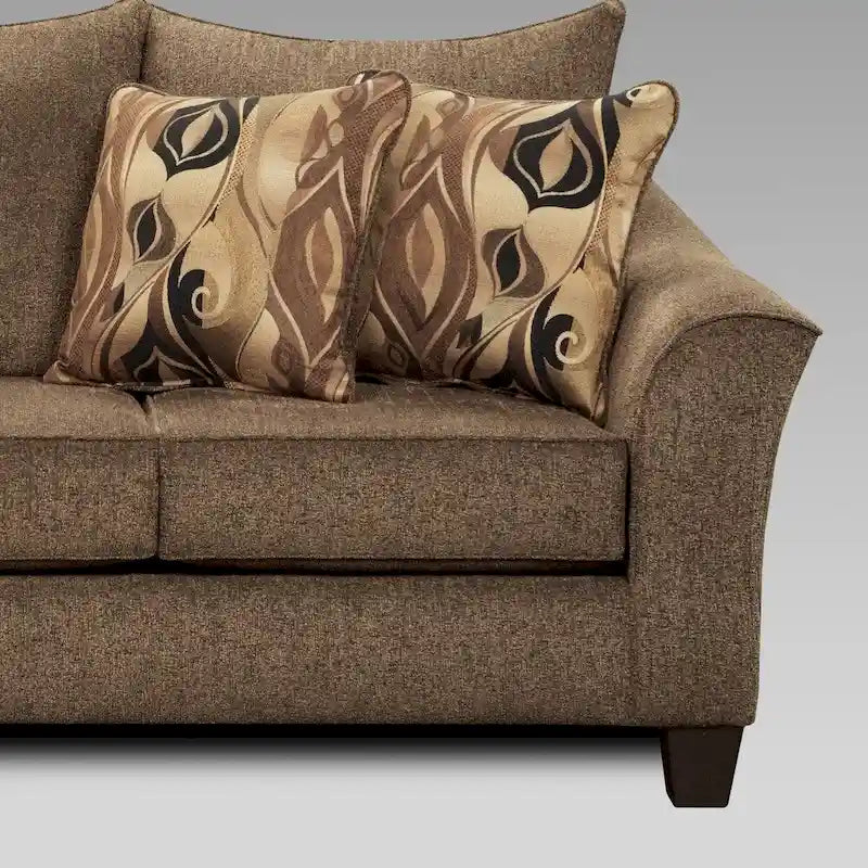 Canapé deux places Camero de Roundhill Furniture en tissu, avec dossier à coussins