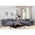 Gracewood Hollow Chesterfield-set voor de woonkamer, gestoffeerd met nagelkopdetails, 2-delig