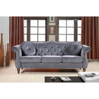 Gracewood Hollow Chesterfield-set voor de woonkamer, gestoffeerd met nagelkopdetails, 2-delig