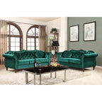 Gracewood Hollow Chesterfield-set voor de woonkamer, gestoffeerd met nagelkopdetails, 2-delig