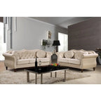 Gracewood Hollow Chesterfield-set voor de woonkamer, gestoffeerd met nagelkopdetails, 2-delig