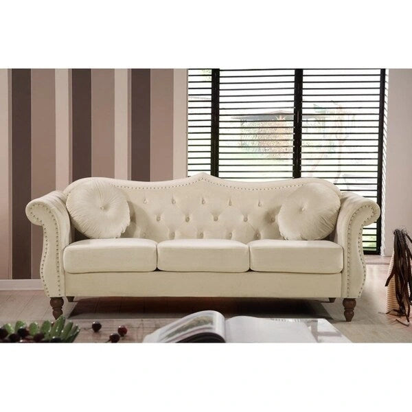 Gracewood Hollow Chesterfield-set voor de woonkamer, gestoffeerd met nagelkopdetails, 2-delig