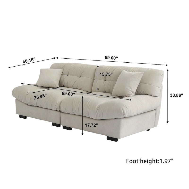 Minimalistische cloud-loveseat
