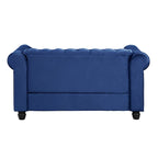 Morden Fort Chesterfield-loveseat van fluweel met knoopcapiton en sierspijkers, op stevige poten, voor de woonkamer