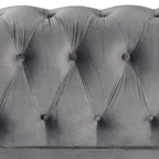 Morden Fort Chesterfield-loveseat van fluweel met knoopcapiton en sierspijkers, op stevige poten, voor de woonkamer