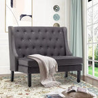 Banco loveseat moderno, sofá loveseat, banco tipo settee con respaldo alto para el comedor, la sala, el pasillo o la entrada
