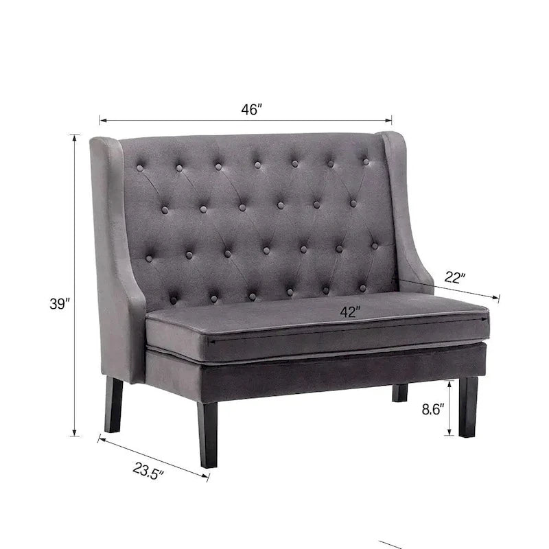 Banco loveseat moderno, sofá loveseat, banco tipo settee con respaldo alto para el comedor, la sala, el pasillo o la entrada