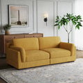 Nowoczesna 90-calowa sofa dwuosobowa z sztruksu z głębokim siedziskiem