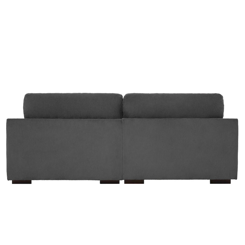 Nowoczesna 90-calowa sofa dwuosobowa z sztruksu z głębokim siedziskiem