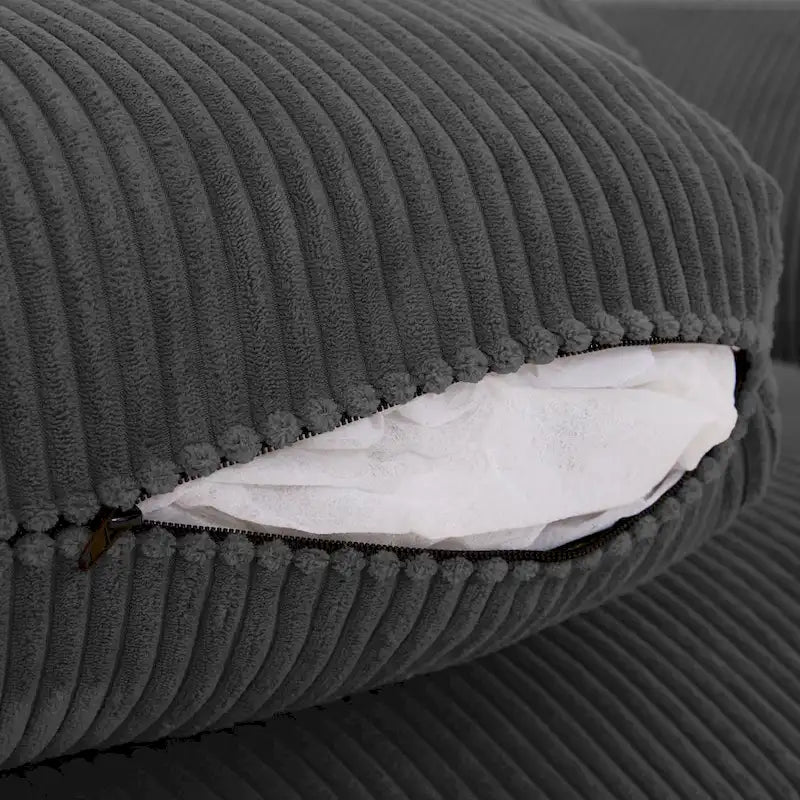 Nowoczesna 90-calowa sofa dwuosobowa z sztruksu z głębokim siedziskiem