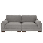 Nowoczesna 90-calowa sofa dwuosobowa z sztruksu z głębokim siedziskiem