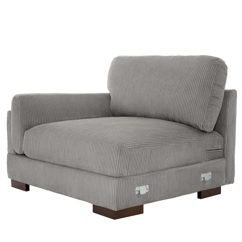 Nowoczesna 90-calowa sofa dwuosobowa z sztruksu z głębokim siedziskiem
