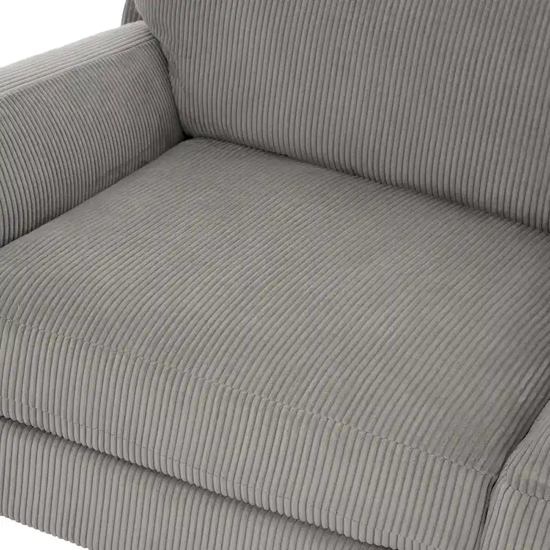 Nowoczesna 90-calowa sofa dwuosobowa z sztruksu z głębokim siedziskiem