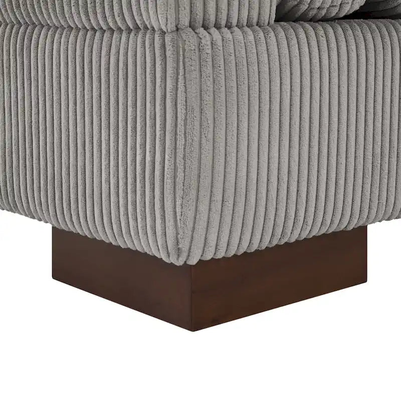 Nowoczesna 90-calowa sofa dwuosobowa z sztruksu z głębokim siedziskiem