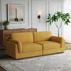 Nowoczesna 90-calowa sofa dwuosobowa z sztruksu z głębokim siedziskiem