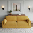 Nowoczesna 90-calowa sofa dwuosobowa z sztruksu z głębokim siedziskiem