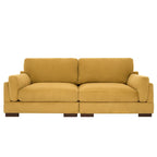 Nowoczesna 90-calowa sofa dwuosobowa z sztruksu z głębokim siedziskiem