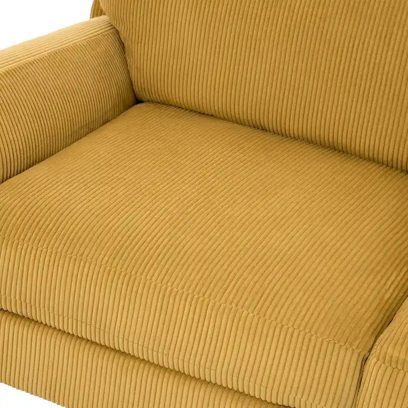 Nowoczesna 90-calowa sofa dwuosobowa z sztruksu z głębokim siedziskiem