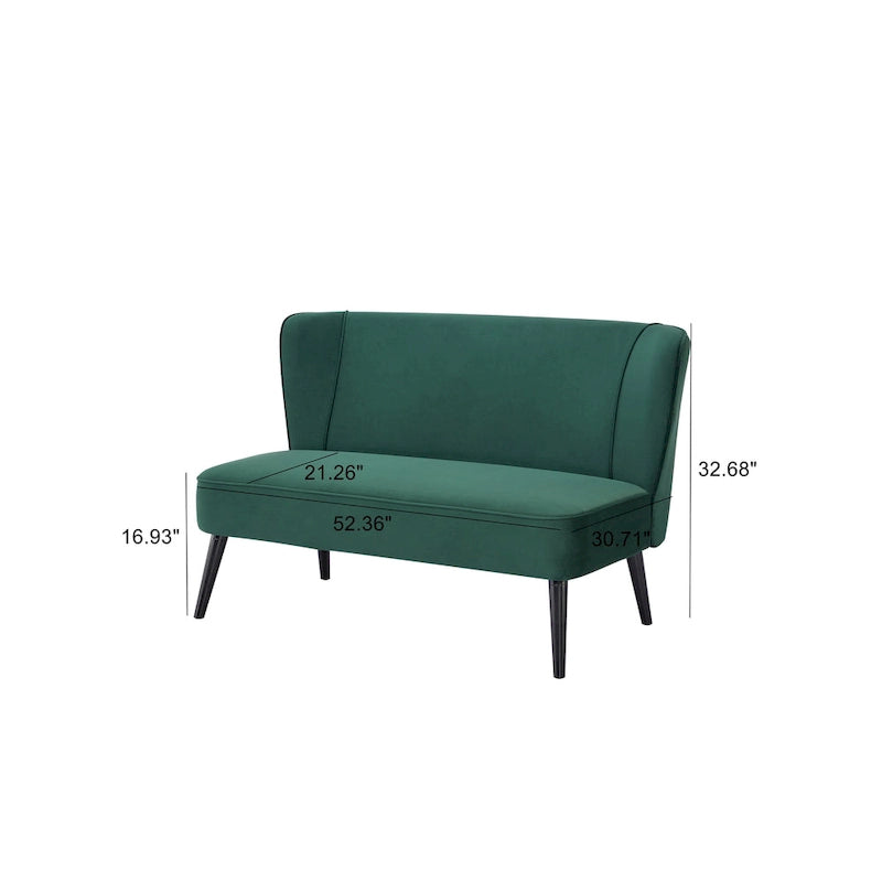 Divanetto Brooklawn con schienale alto e ali, stile metà secolo, di Porch & Den