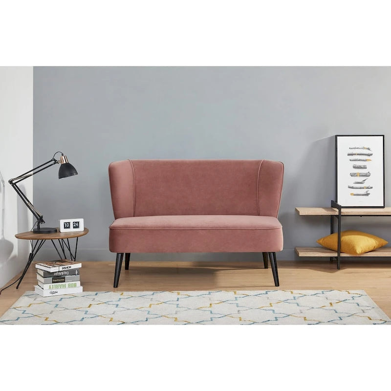 Divanetto Brooklawn con schienale alto e ali, stile metà secolo, di Porch & Den