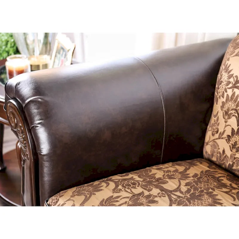 Rend Traditional Faux Leather Tufted Loveseat by Furniture of America