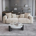 Sofá y loveseat cómodos de asiento profundo, tapizados de pana, con patas de madera maciza para la sala de estar