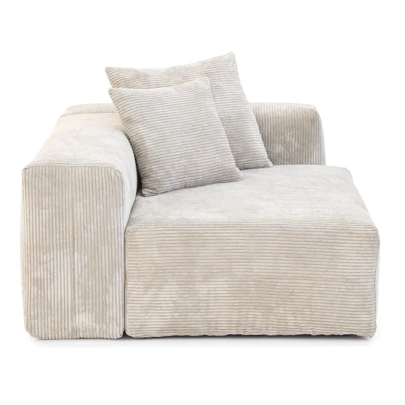 Sofá y loveseat cómodos de asiento profundo, tapizados de pana, con patas de madera maciza para la sala de estar