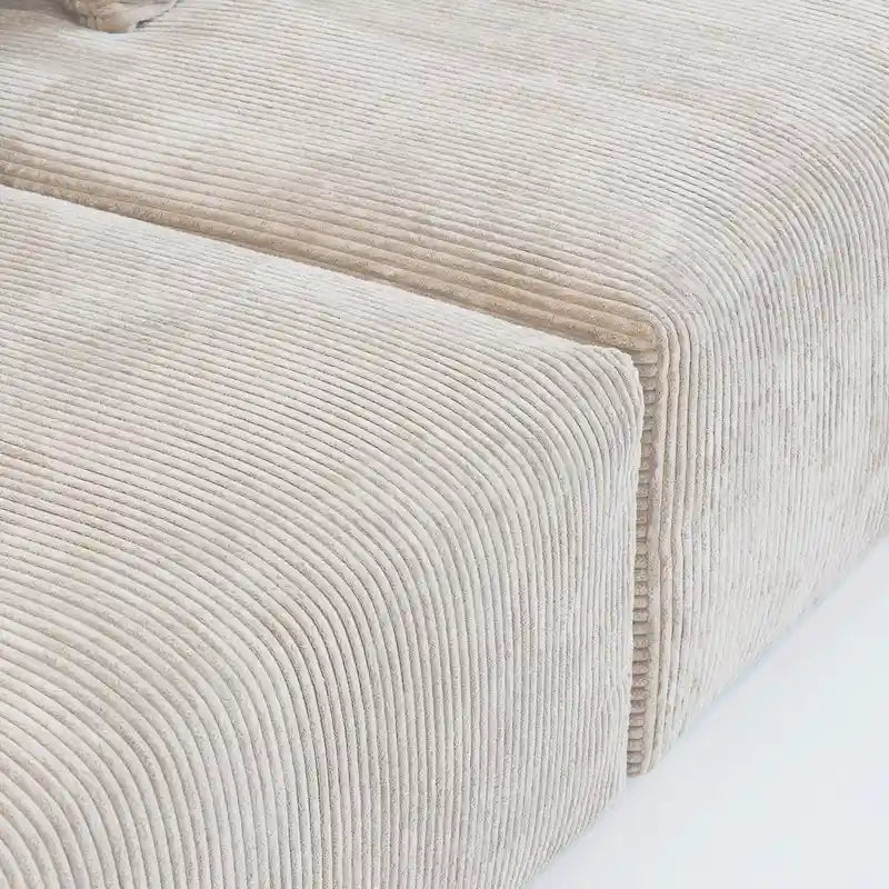 Sofá y loveseat cómodos de asiento profundo, tapizados de pana, con patas de madera maciza para la sala de estar