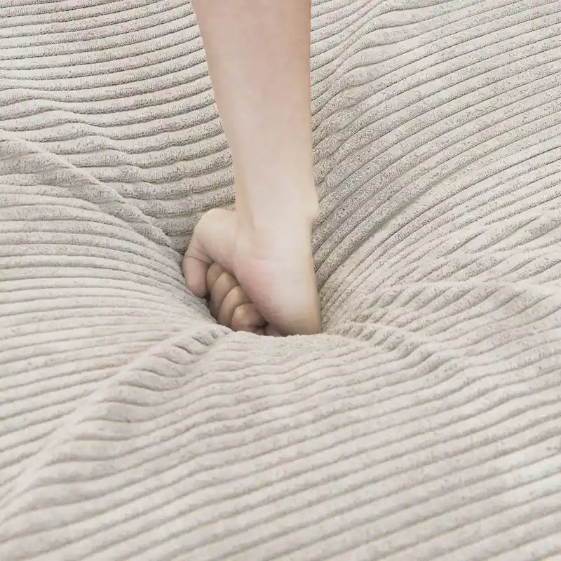 Sofá y loveseat cómodos de asiento profundo, tapizados de pana, con patas de madera maciza para la sala de estar