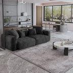 Sofá y loveseat cómodos de asiento profundo, tapizados de pana, con patas de madera maciza para la sala de estar