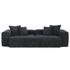 Sofá y loveseat cómodos de asiento profundo, tapizados de pana, con patas de madera maciza para la sala de estar