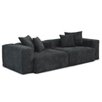 Sofá y loveseat cómodos de asiento profundo, tapizados de pana, con patas de madera maciza para la sala de estar