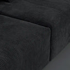 Sofá y loveseat cómodos de asiento profundo, tapizados de pana, con patas de madera maciza para la sala de estar
