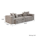 Sofá y loveseat cómodos de asiento profundo, tapizados de pana, con patas de madera maciza para la sala de estar