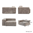 Sofá y loveseat cómodos de asiento profundo, tapizados de pana, con patas de madera maciza para la sala de estar