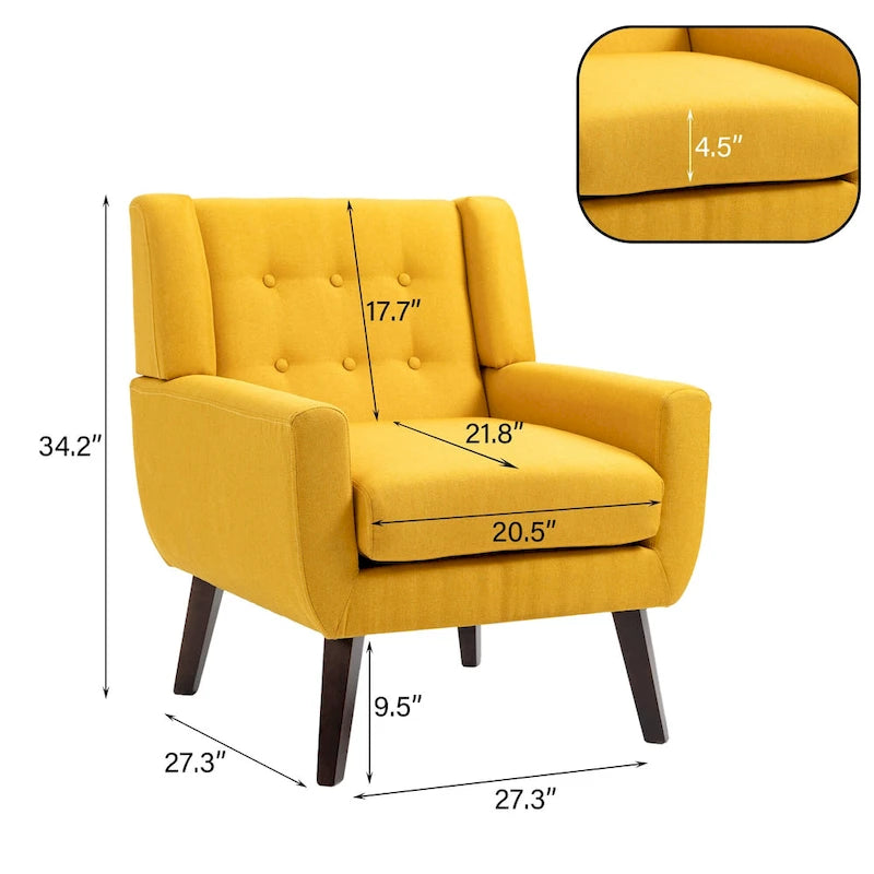 Nowoczesna zaokrąglona sofa loveseat o szerokości 63 cali, pikowana guzikami, z 2 fotelami akcentowymi