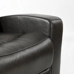 Canapé inclinable électrique deux places en cuir véritable, avec rangement et port de recharge USB pour le salon