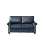 Wohnzimmersofa, Zweisitzer, Sessel, marineblaues Kunstleder
