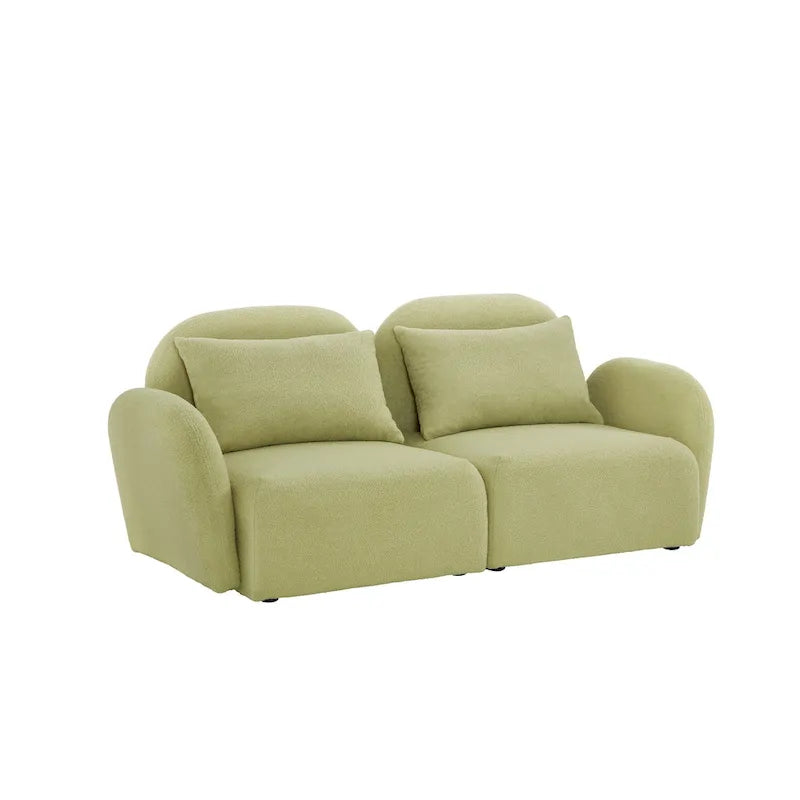 Living Room Furniture Lazy Sofa Loveseat Teddy Fabric White