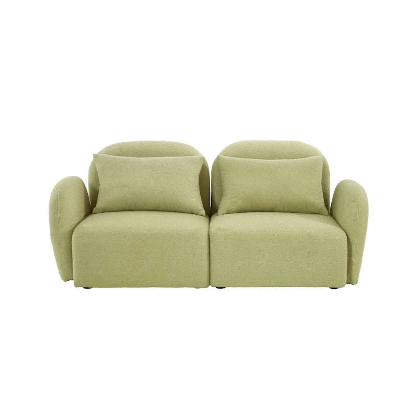 Living Room Furniture Lazy Sofa Loveseat Teddy Fabric White
