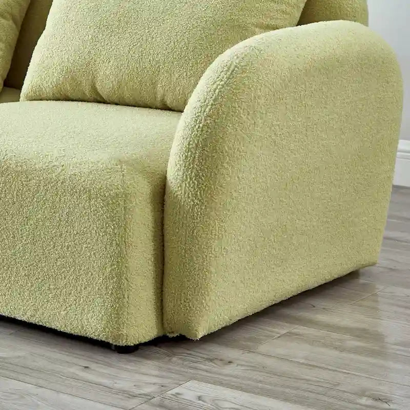 Living Room Furniture Lazy Sofa Loveseat Teddy Fabric White
