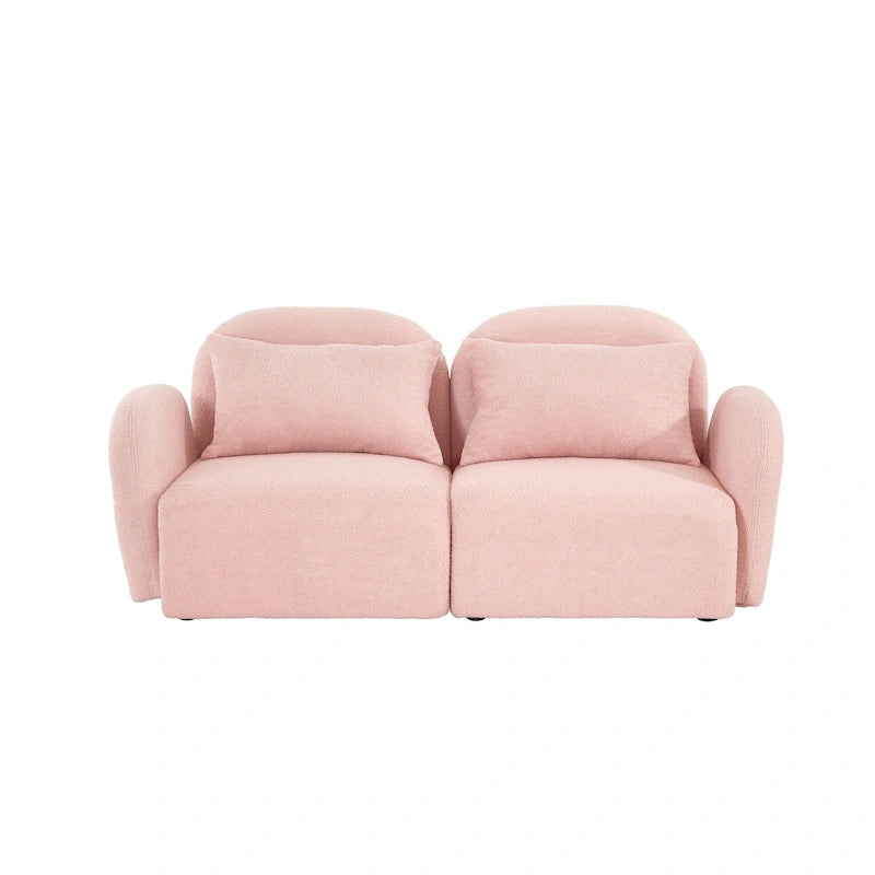 Living Room Furniture Lazy Sofa Loveseat Teddy Fabric White