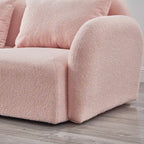 Living Room Furniture Lazy Sofa Loveseat Teddy Fabric White