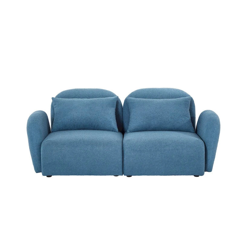 Living Room Furniture Lazy Sofa Loveseat Teddy Fabric White