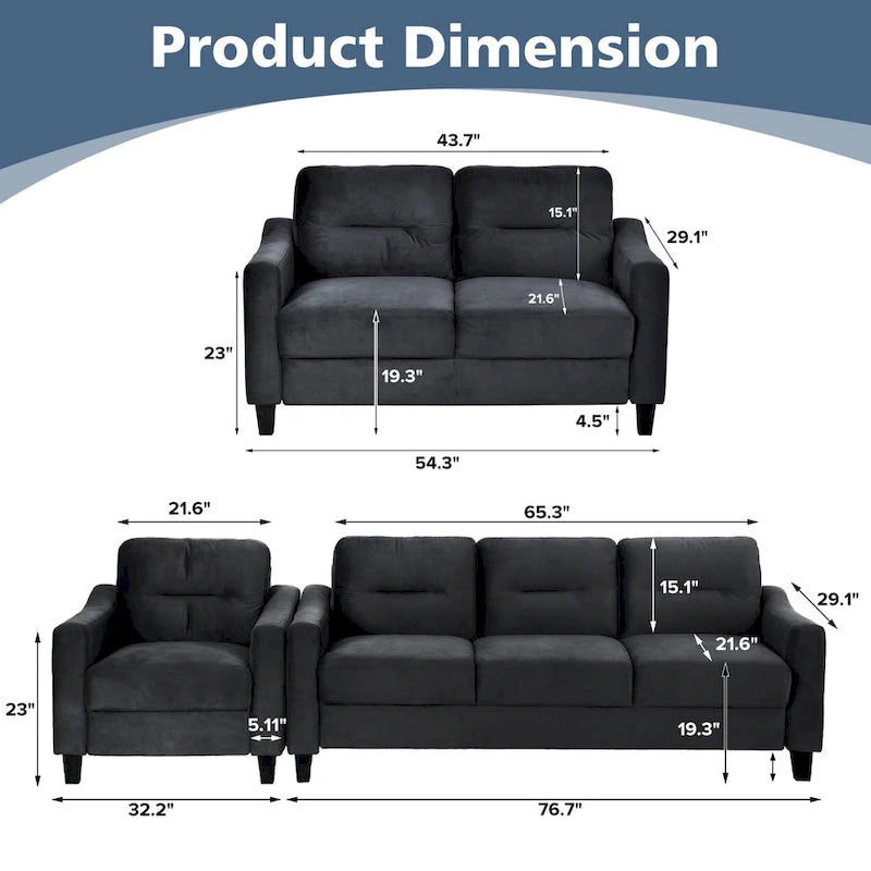 Comfortabele hoekbankset 1+2+3