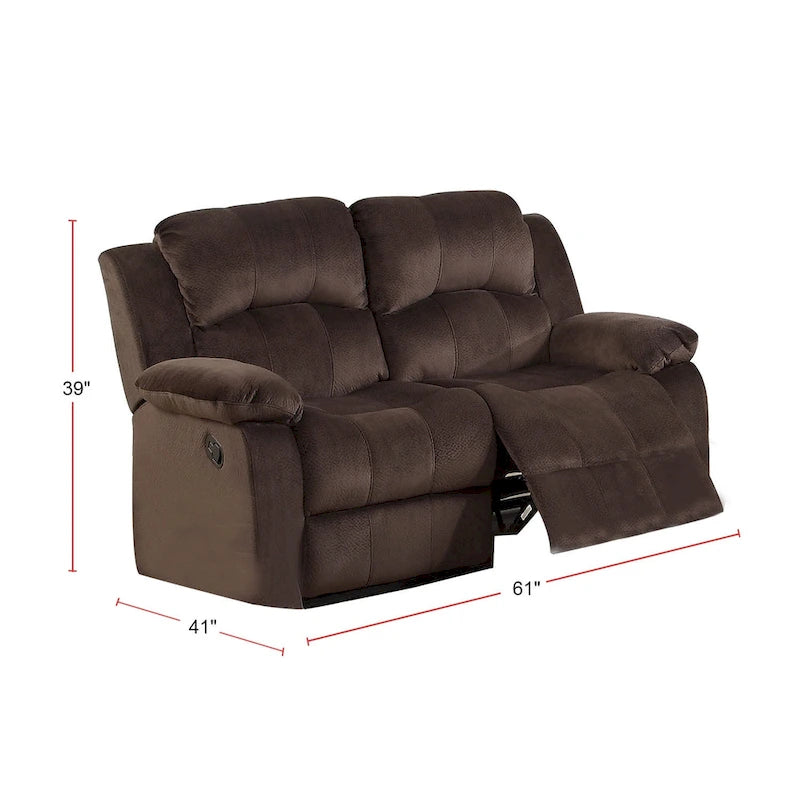 Loveseat met gewatteerde suède bekleding, chocoladebruin