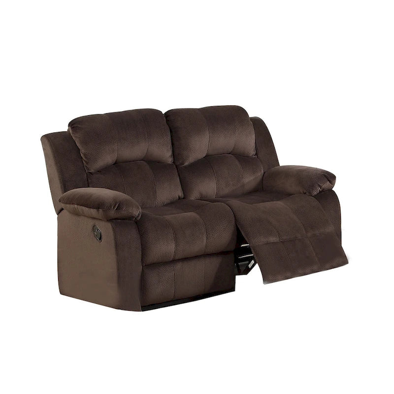 Loveseat met gewatteerde suède bekleding, chocoladebruin
